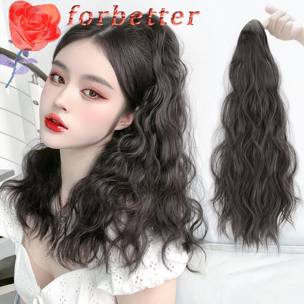 FORBETTER Tóc Giả Dài Gợn Sóng Màu Nâu Bằng Sợi Tổng Hợp Chất Lượng Cao Cho Nữ