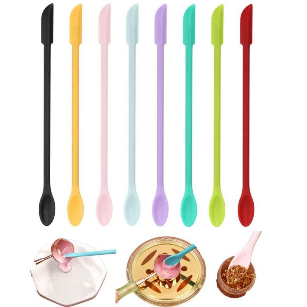 AARON1 Muỗng Silicone Hai Đầu Mềm Bền Bỉ Có Thể Tái Sử Dụng DIY