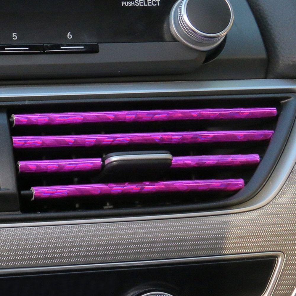 MAYSHOW Dải Trang Trí Lỗ Thông Gió Xe Hơi Hình Chữ U Mạ Điện Nhiều Màu Sắc Sáng Tạo