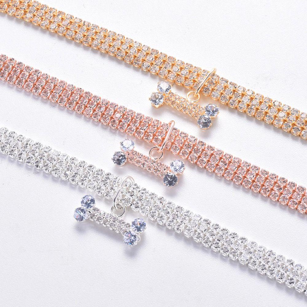 Vòng Cổ Đính Đá Zircon Lấp Lánh Có Thể Điều Chỉnh Cho Thú Cưng