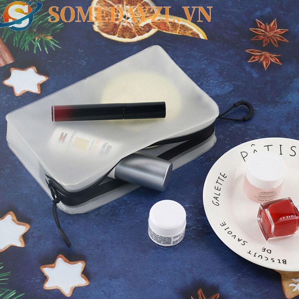 SOMEDAYZL Túi Đựng Đồ Trang Điểm Mềm Mại Có Khóa Kéo Tiện Dụng Cho Nữ Ốp