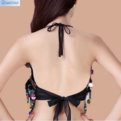 Bộ Trang Phục Biểu Diễn Múa Bụng Phối Tua Rua Đính Kim Sa Lấp Lánh Cho Người Lớn