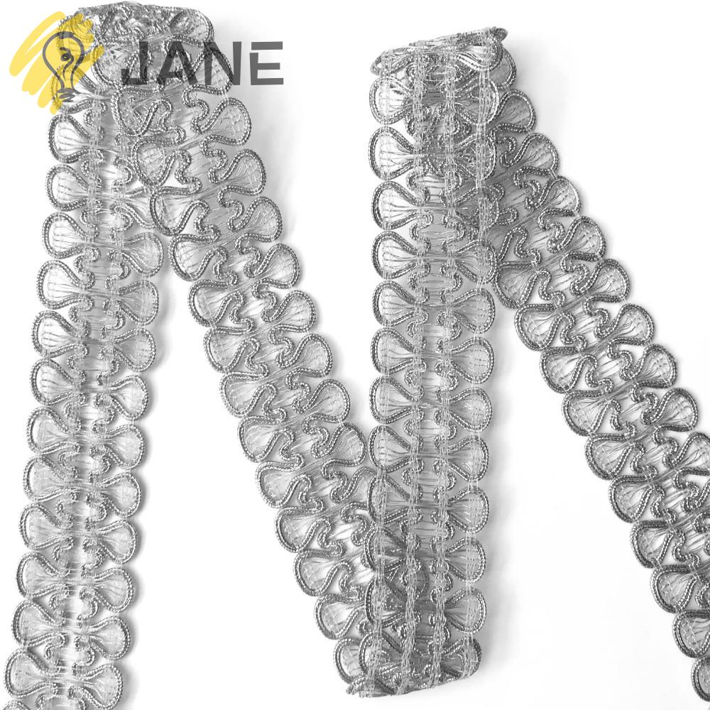 JANE Ruy Băng Trang Trí Thủ Công Miếng Vải Ren Viền Kim Loại Dùng May Rèm Cửa / Trang Trí Ghế Sofa DIY