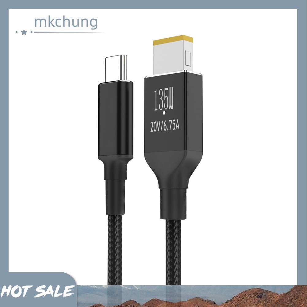 Cáp Sạc PD135W Type-C Sang Vuông 6.75A 20V Cho Lenovo Legion Y9000P Y9000K