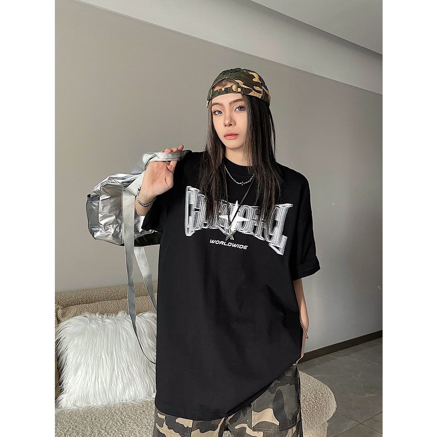 Áo Thun Tay Ngắn Cổ Tròn In Chữ Phantom 250G Chất Liệu Cotton Nguyên Chất Thời Trang Cho Nam Và Nữ