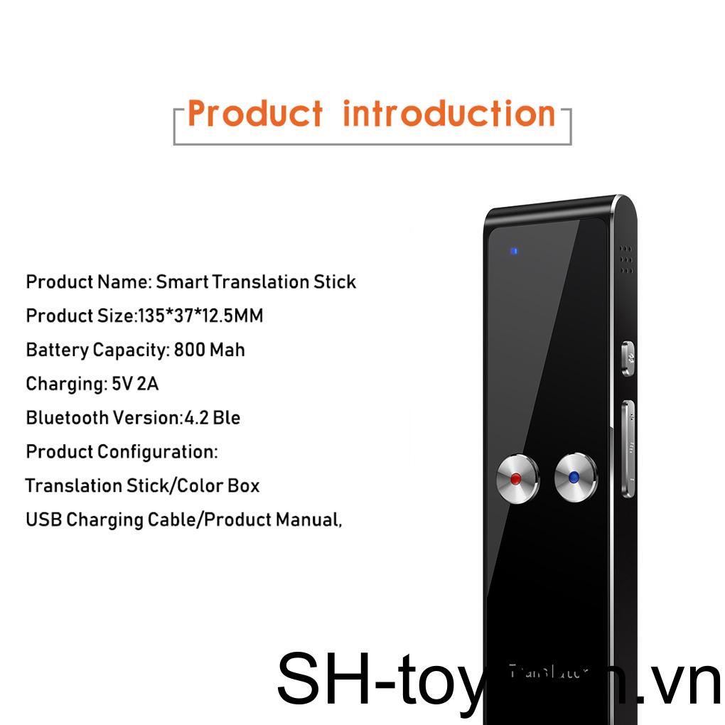 (runbu) Máy Phiên Dịch Chuyển Đổi Giọng Nói Thông Minh Chuyên Nghiệp Bluetooth 4 2 68 Ngôn Ngữ Có Thể Sạc Lại