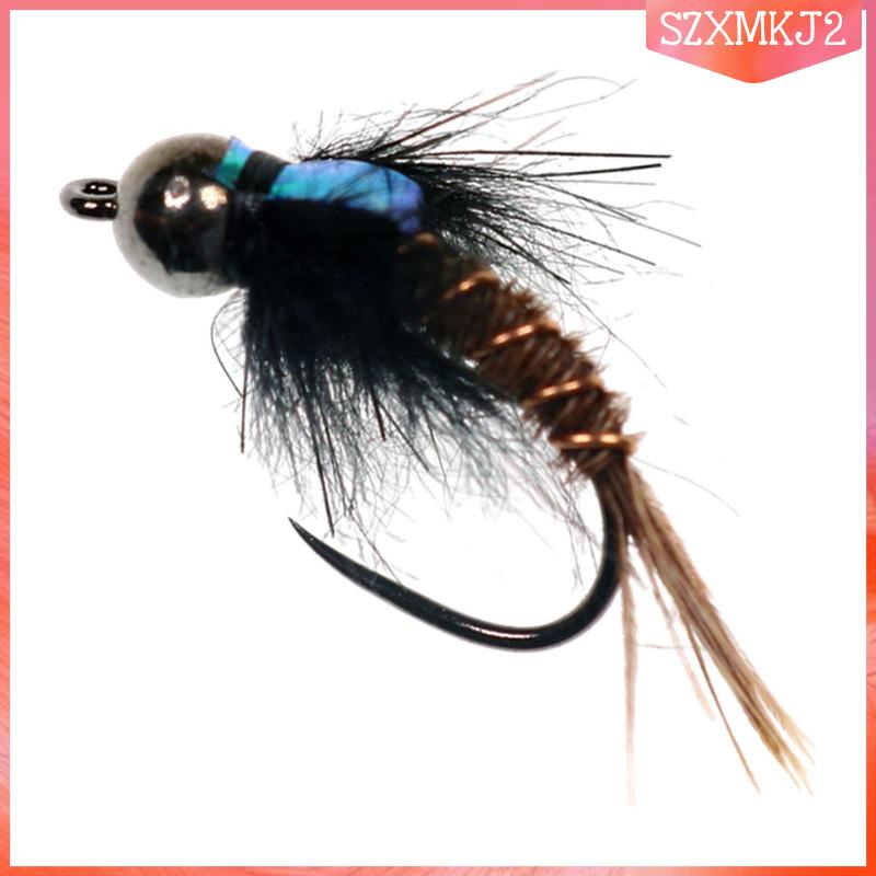 Bộ 6 Mồi Câu Cá Hình Ruồi Chống Thấm Nước #8 #10 #12 Phao Câu Cá Chất Lượng Cao Chuyên Dùng