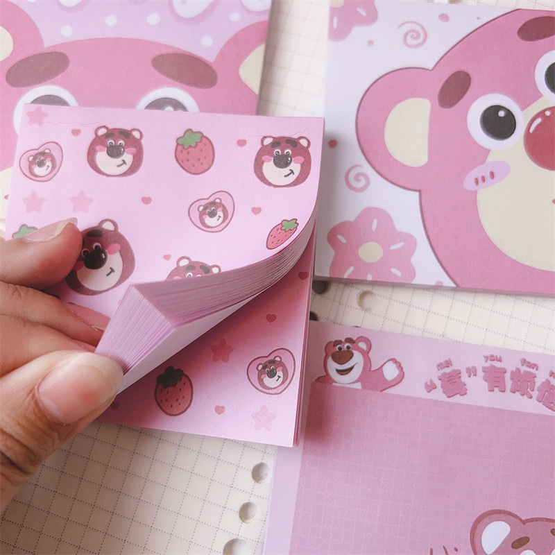 Giấy Dán Ghi Chú Họa Tiết Gấu Dâu Tây Dễ Thương Dành Cho Học Sinh