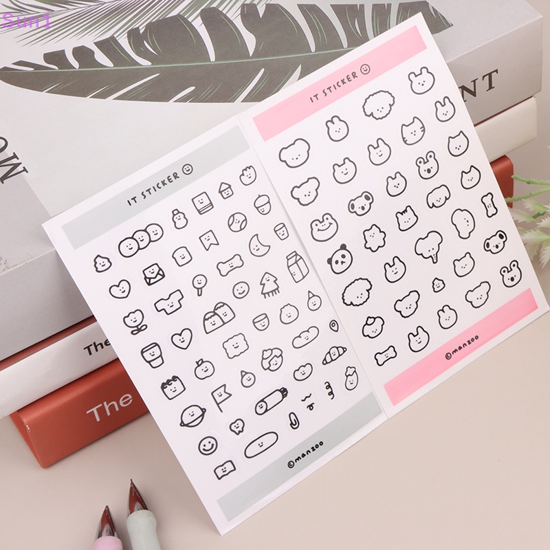 Set 1 &gt; 10 Sticker Dán Trang Trí Điện Thoại / Sổ Tay Hình Động Vật Dễ Thương