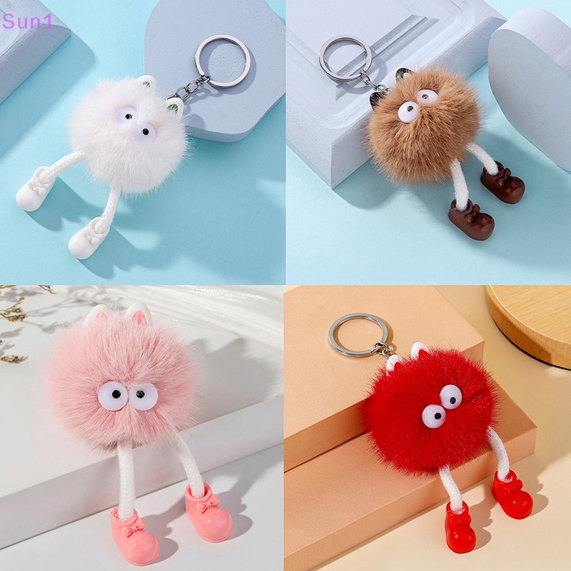 Sun1 &gt; Móc Chìa Khóa Xe Hơi / Túi Xách Hình Quái Vật Nhồi Bông Dễ Thương Sáng Tạo Hợp Thời Trang DIY