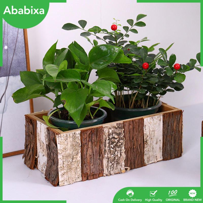 Chậu Gỗ Trồng Cây Hình Chữ Nhật Phong Cách Vintage