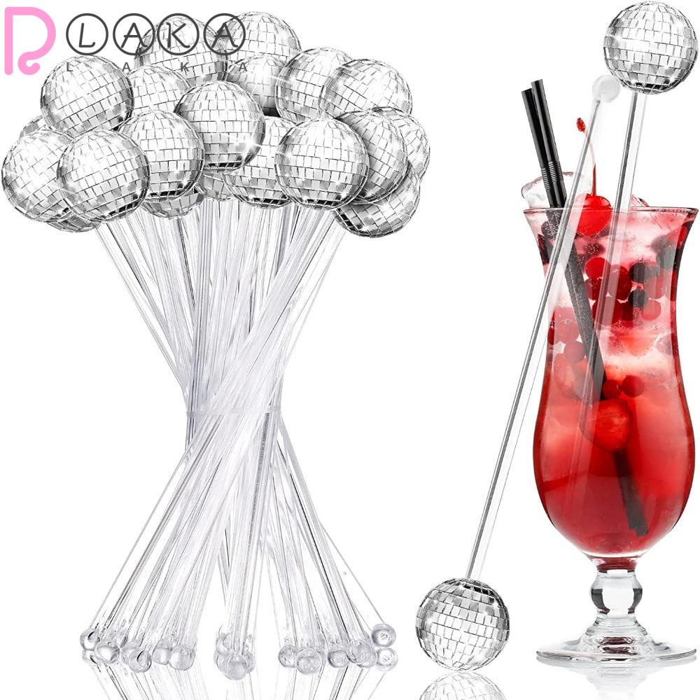 LAKAMIER Set 10 Cây Khuấy Bằng Nhựa Nhiều Màu Sắc Có Thể Tái Sử Dụng Cho Cocktail