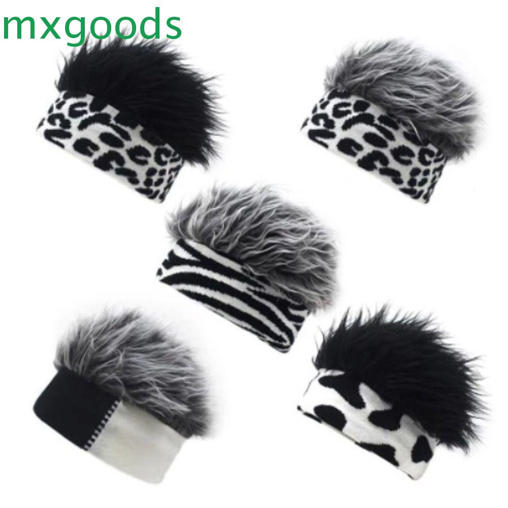 MXGOODS Mũ Beanie Giả Tóc Bằng Sợi Tổng Hợp Cotton Tổng Hợp Cao Cấp Thoáng Khí Unisex
