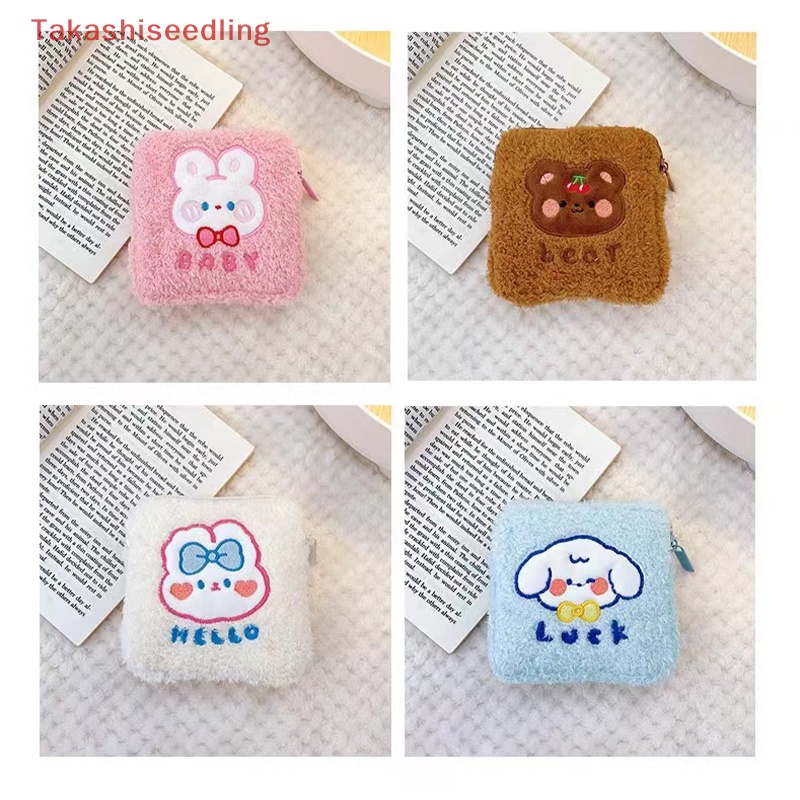 (Takashiseedling) Túi Đựng Khăn Giấy Vệ Sinh / Mỹ Phẩm Tampon Bằng Lông Nhung Hình Thỏ Hồng Nhỏ Dành Cho Bạn Nữ Mang Đi Du Lịch