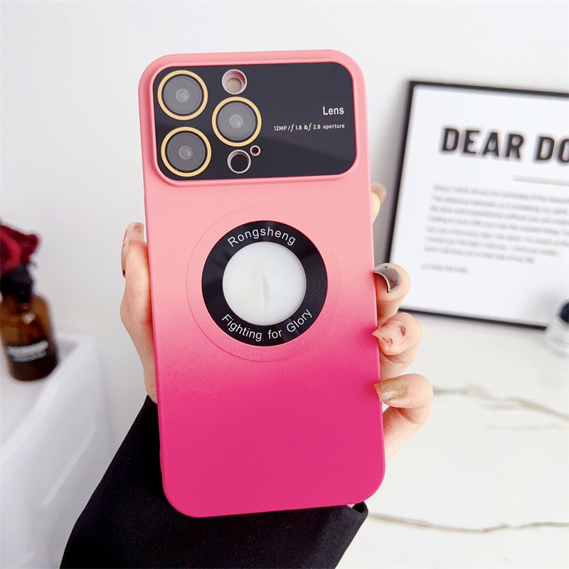 Ốp Điện Thoại Silicon Mềm Màu Gradient Tích Hợp Kính Cường Lực Từ Tính Sang Trọng Cho iPhone 13 14 12 Pro Max 14 Plus