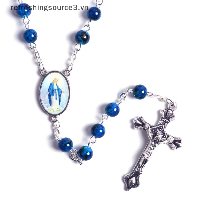 {REFRE3} Vòng cổ Hạt Thủy Tinh Tròn Xanh Lam Kích Thước Nhỏ {refreshingsource3.vn}