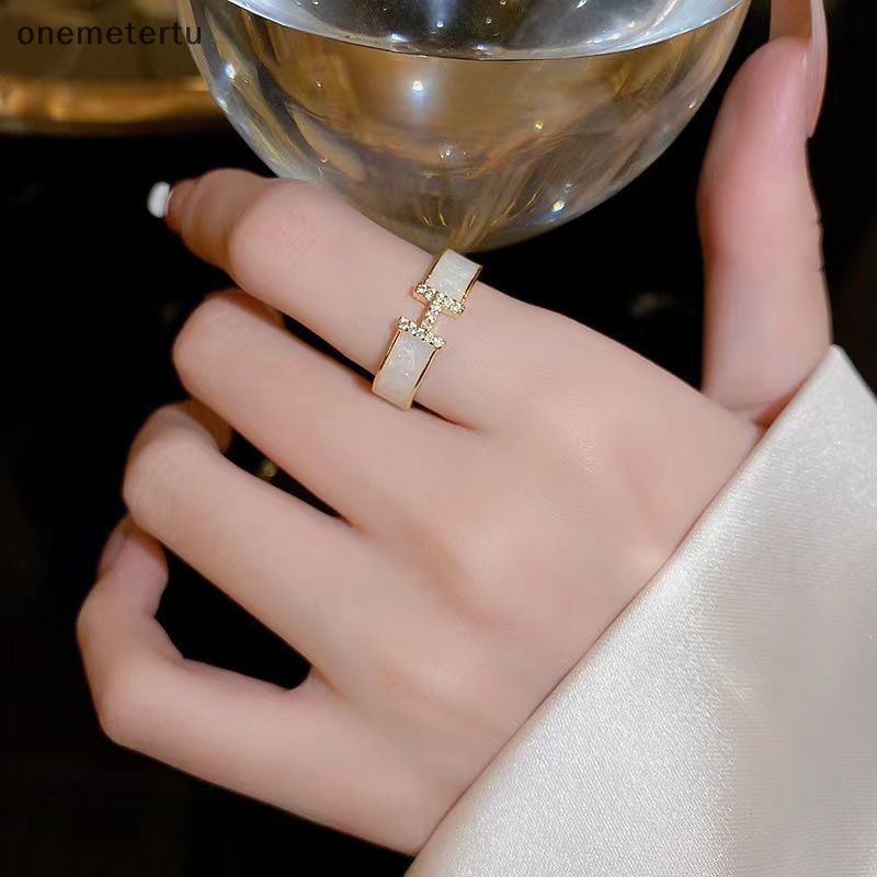 Nhẫn Hở Bằng Hợp Kim Đính Đá Chữ H Thời Trang Thanh Lịch