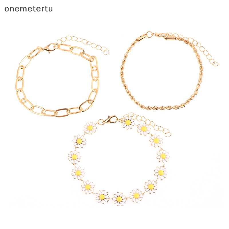 Set 3 Vòng Đeo Tay Họa Tiết Hình Học Có Thể Điều Chỉnh Dành Cho Nữ