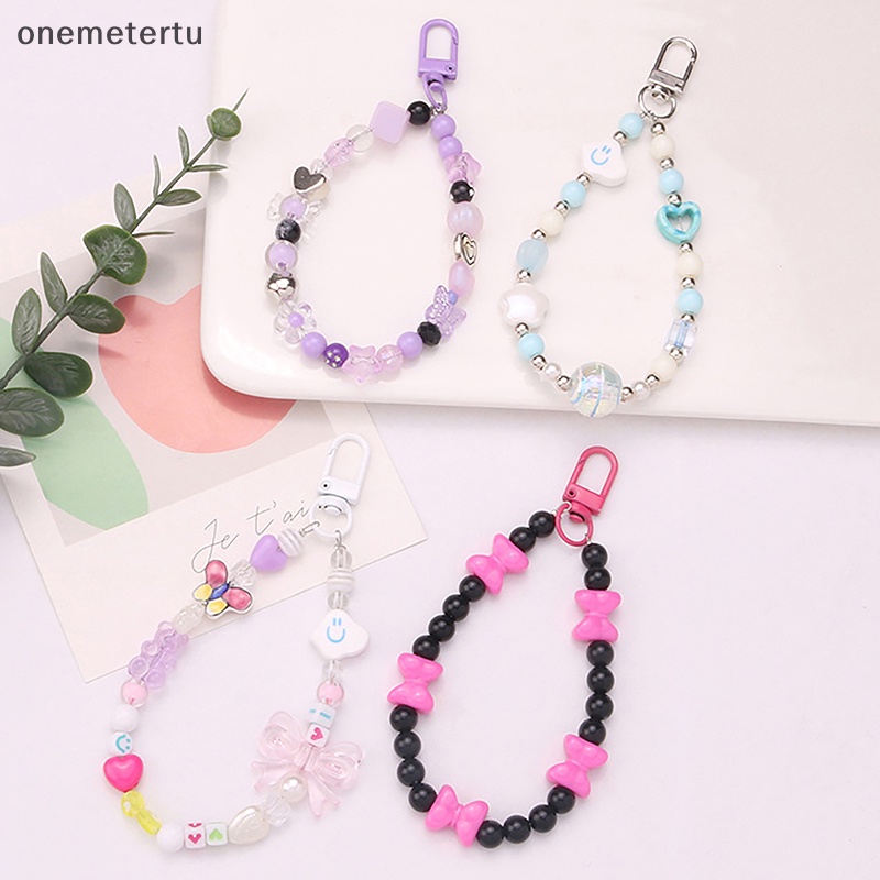 Onemetertu Móc Khóa Ba Lô Túi Xách Trang Trí Hạt Cười Hình Bướm Mặt Cười Đáng Yêu Trong Suốt