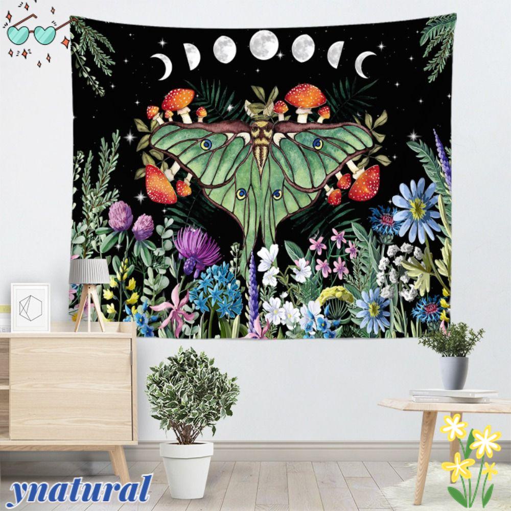 YNATURAL Thảm Treo Tường Họa Tiết Bướm Mặt Trăng 51.2X59.1 inches Trang Trí Phòng Ngủ