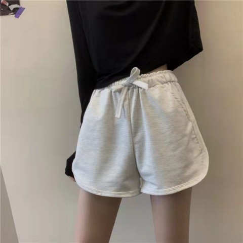 Quần Short Thể Thao Lưng Cao Màu Sắc Đơn Giản Thời Trang Xuân Hè Cho Nữ