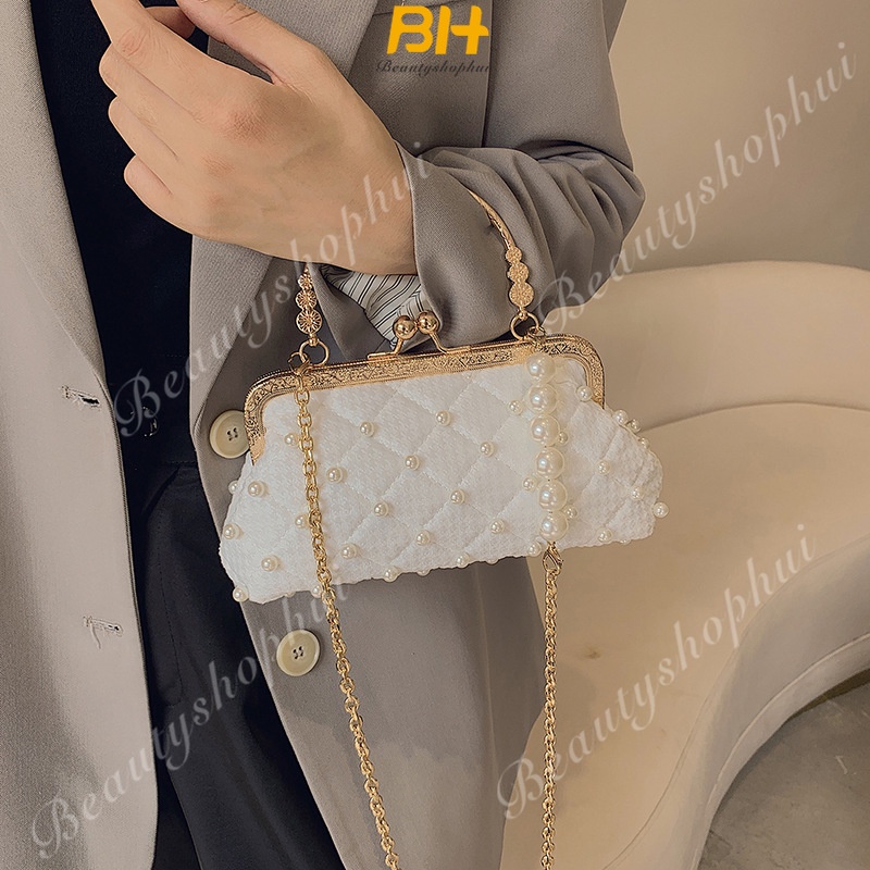 Túi Đeo Chéo Đính Ngọc Trai Thời Trang Mới 2022 Cho Nữ