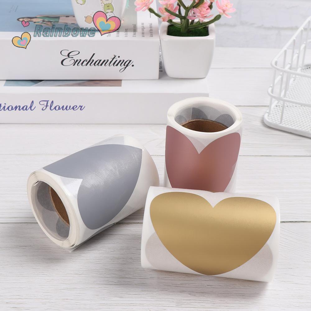 RAINBOW Set 100 Thẻ Dán Hình Trái Tim Trang Trí Tiệc Cưới