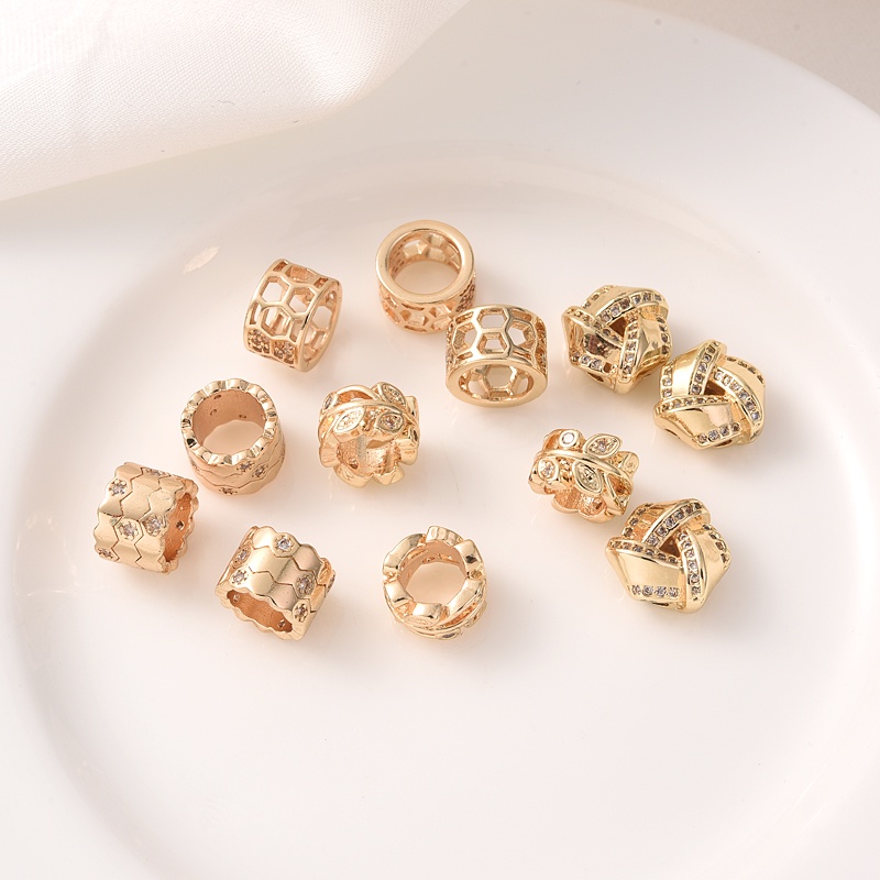 Hạt Xỏ Lỗ Bằng Vàng 14K Dùng Làm Trang Sức diy