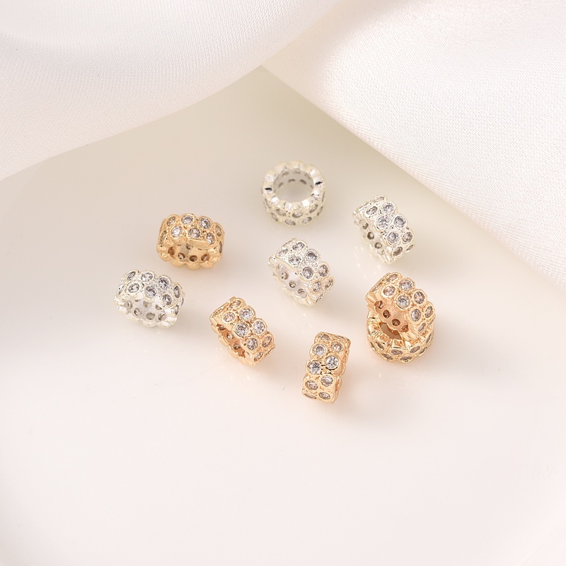 Hạt Xỏ Lỗ Tròn Mạ Vàng 14K Dùng Làm Trang Sức Thủ Công diy