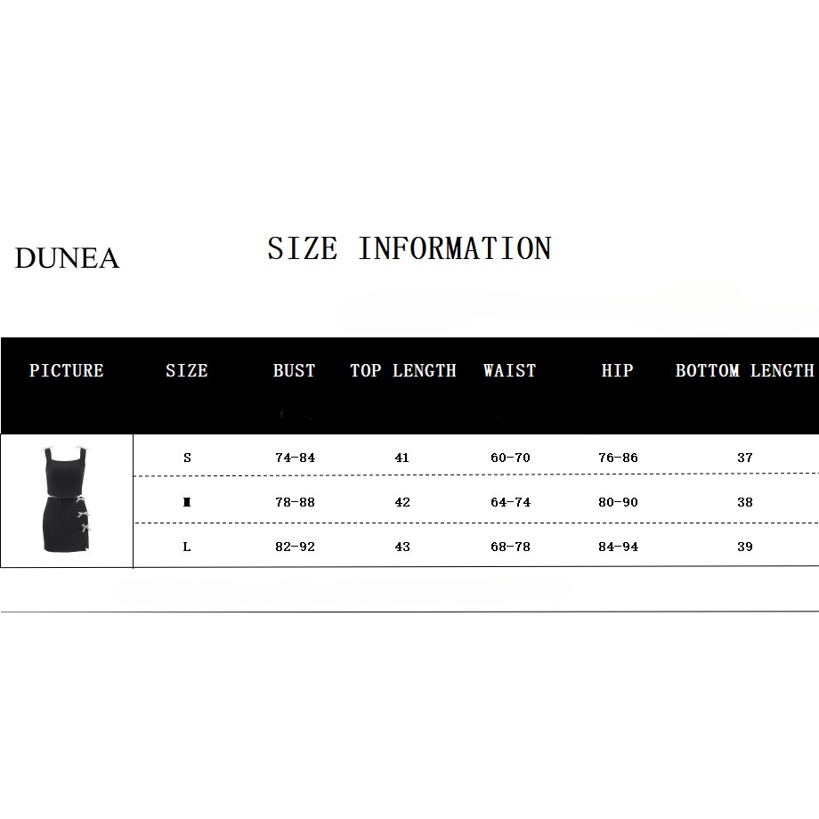 DUNEA Set Áo Cổ Vuông Và Chân Váy Xẻ Tà Quyến Rũ Dành Cho Nữ