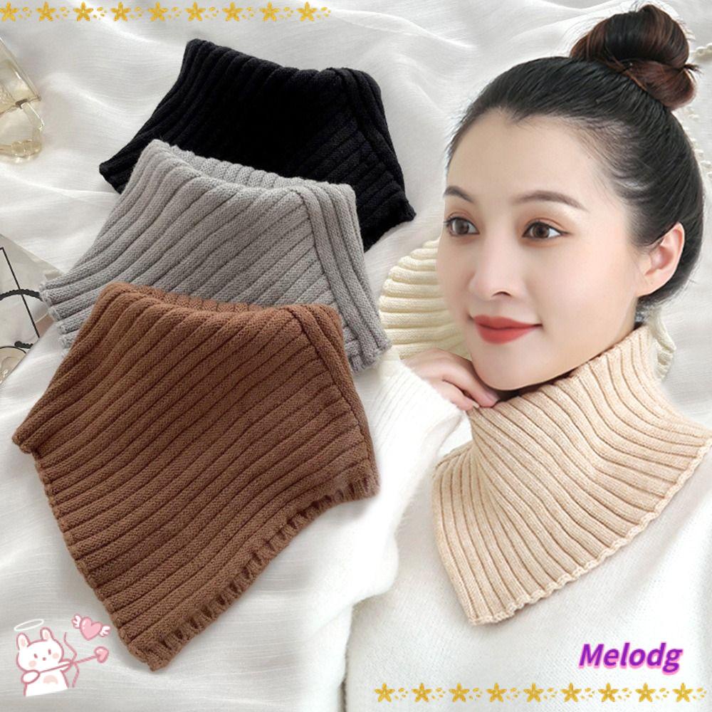 MELODG Cổ Áo Giả Dệt Kim Chống Gió Có Thể Tháo Rời Cho Nữ