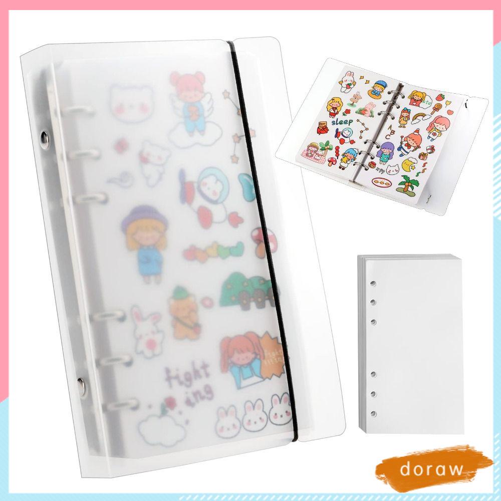 DORAW Sách Nhãn Dán Mờ Khổ A6 50 Trang Có Thể Tái Sử Dụng