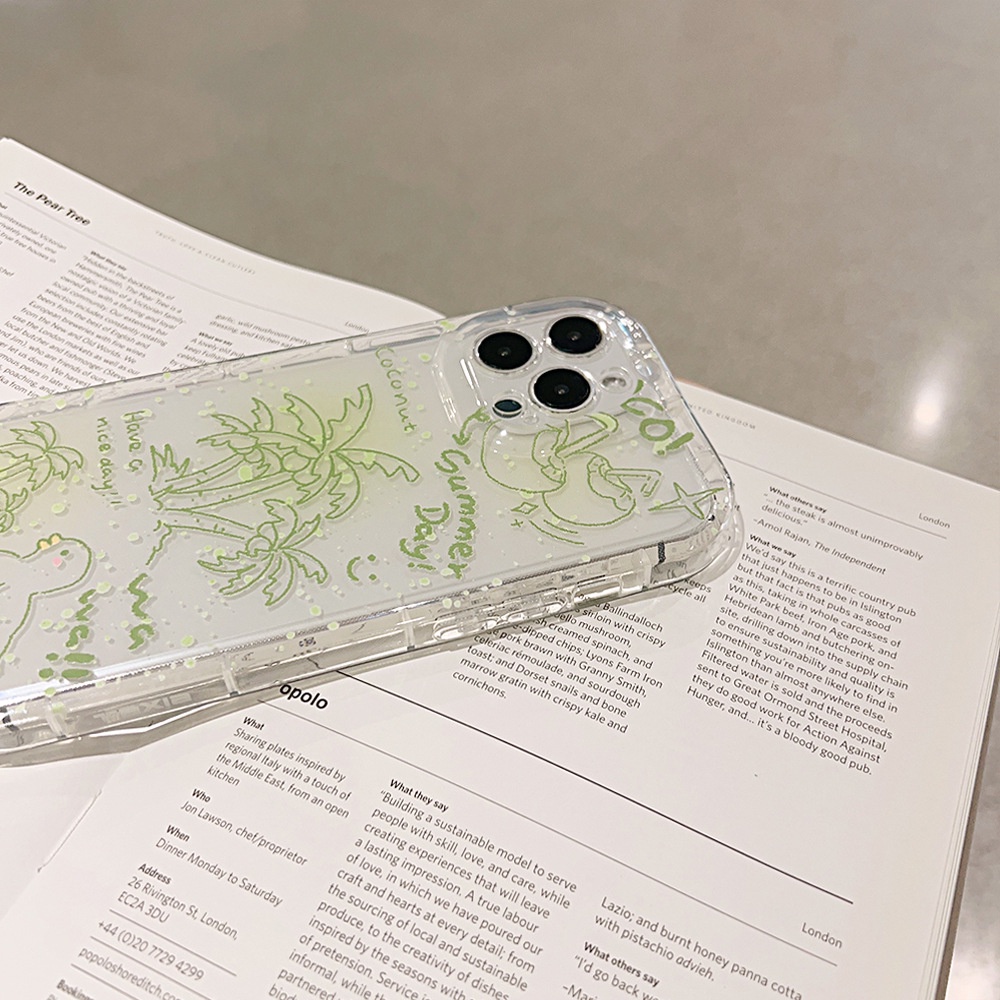 Ốp Điện Thoại tpu silicone Chống Rơi In Hình Cây Dừa Cho apple iphone 11 12 13 14 pro max