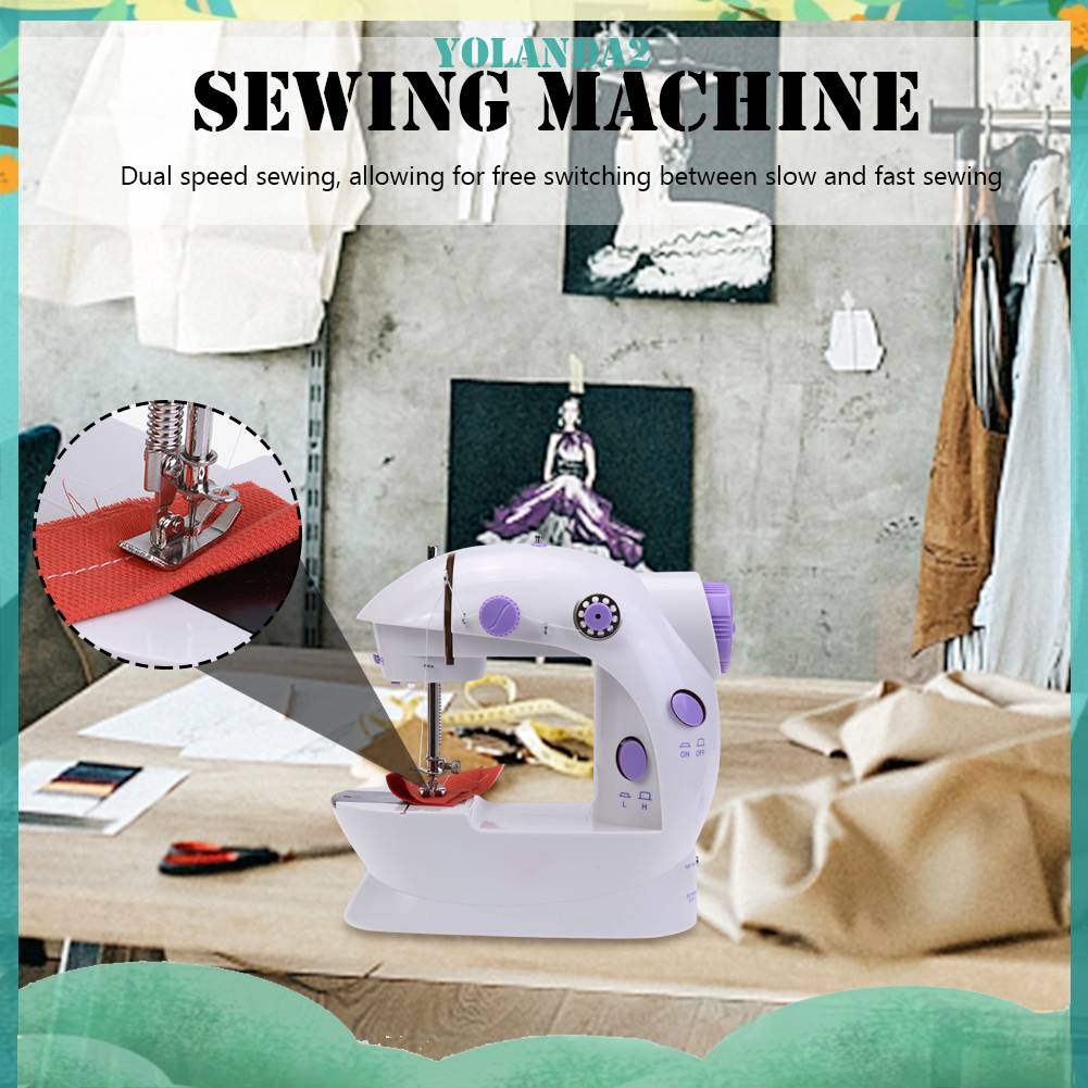 Máy May Điện Đa Năng Có Bàn Đạp Chân Gắn Đèn LED Mini