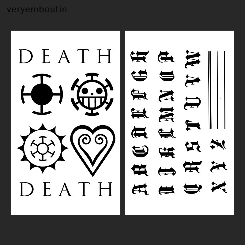 Set 2 Tấm Hình Xăm Dán Ngón Tay Họa Tiết Chữ Nhỏ Chống Thấm Nước Cá Tính Dành Cho Nam