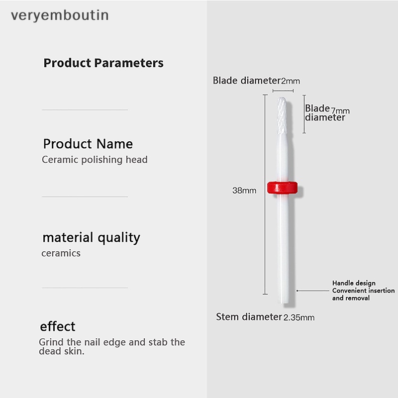 Đầu Mài Móng Bằng Gốm Sứ Màu Trắng Chuyên Dụng