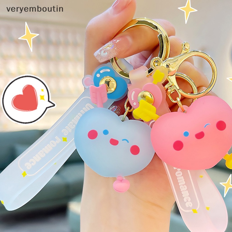 Móc Khóa Xe Hơi / Trường Học Bằng Cao Su Mềm Hình Mũi Tên Hoạt Hình Sáng Tạo Dễ Thương Có Thể Làm Quà Tặng