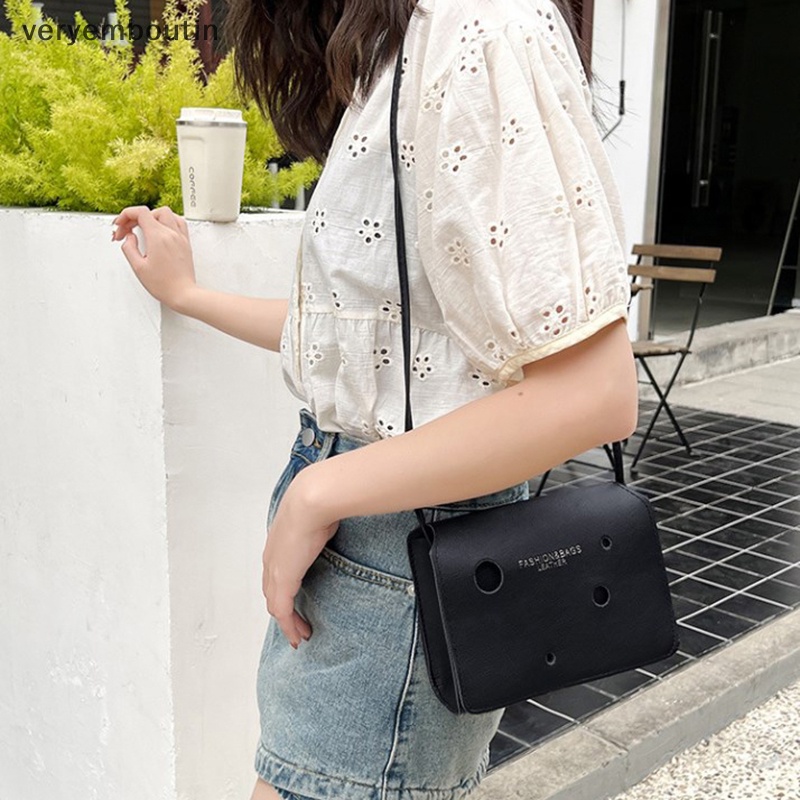 Túi Xách Đeo Vai Màu Trơn Có Khóa Cài Tùy Chỉnh Thời Trang Cho Nữ