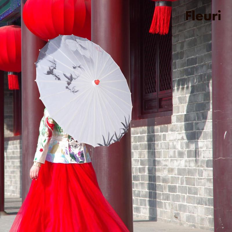 Dù Giấy Dầu Lụa Phong Cách Phương Đông Trung Hoa Dành Cho Nữ