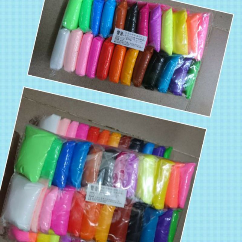 đất sét nhật 12 và 24 màu( nguyên liệu làm slime,slam)
