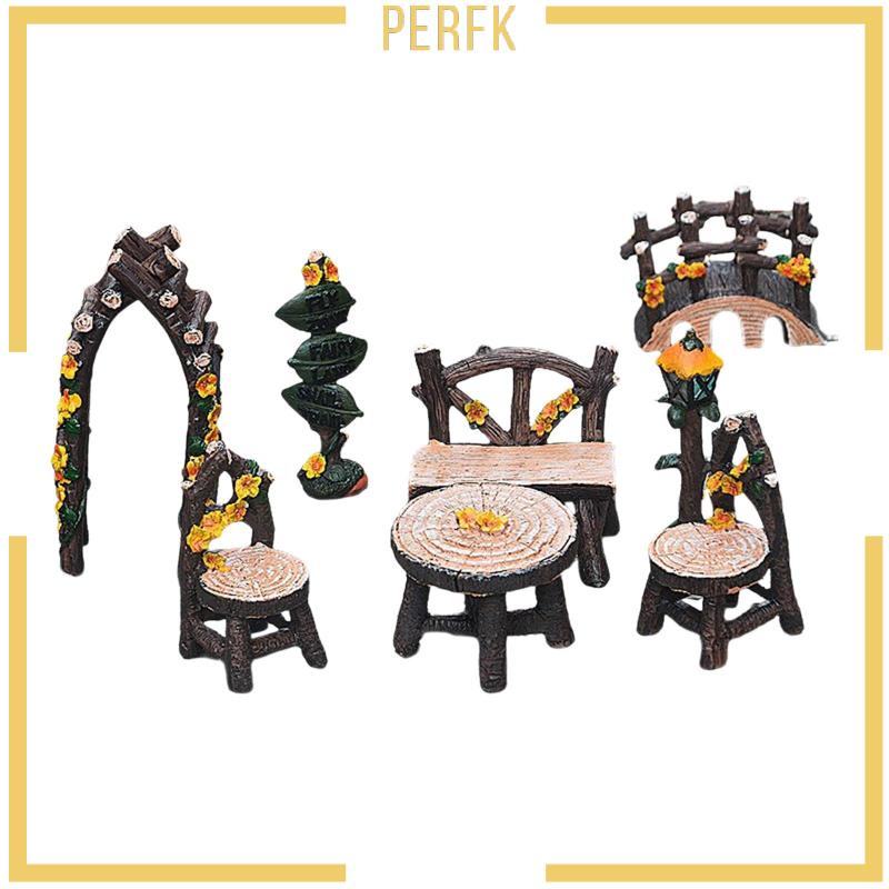 Set 8 Mô Hình Bàn Ghế Mini Trang Trí Sân Vườn