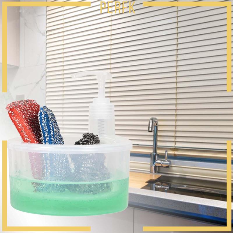Bình Đựng Xà Phòng 2 Trong 1 Có Giá Đỡ Bọt Biển Rửa Chén 1L Đa Năng Cho Nhà Bếp Nhà Tắm