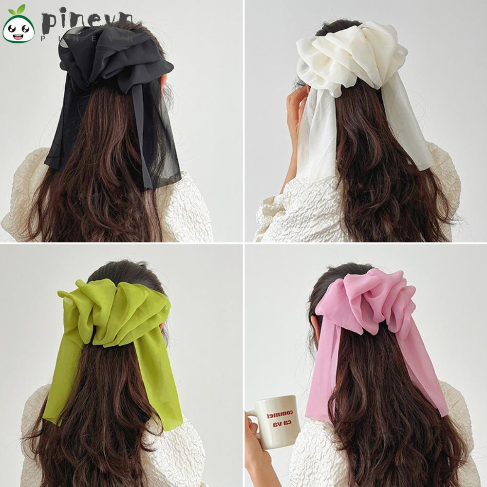 PINEVN Kẹp Tóc Nơ Lớn Nhiều Lớp Thiết Kế Hở Lưng Xinh Xắn