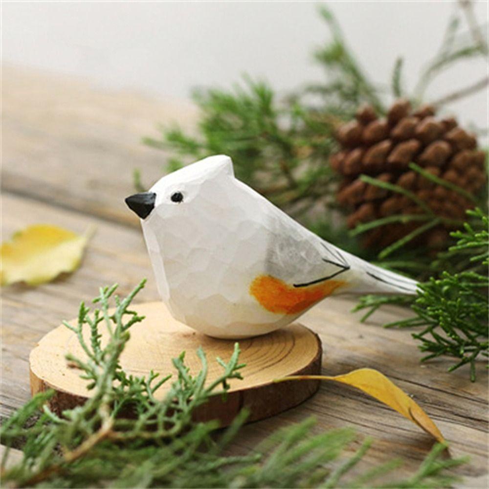 YIYU Đồ trang trí Chú Chim Nhỏ Bằng Gỗ Dễ Thương Dùng Trang Trí