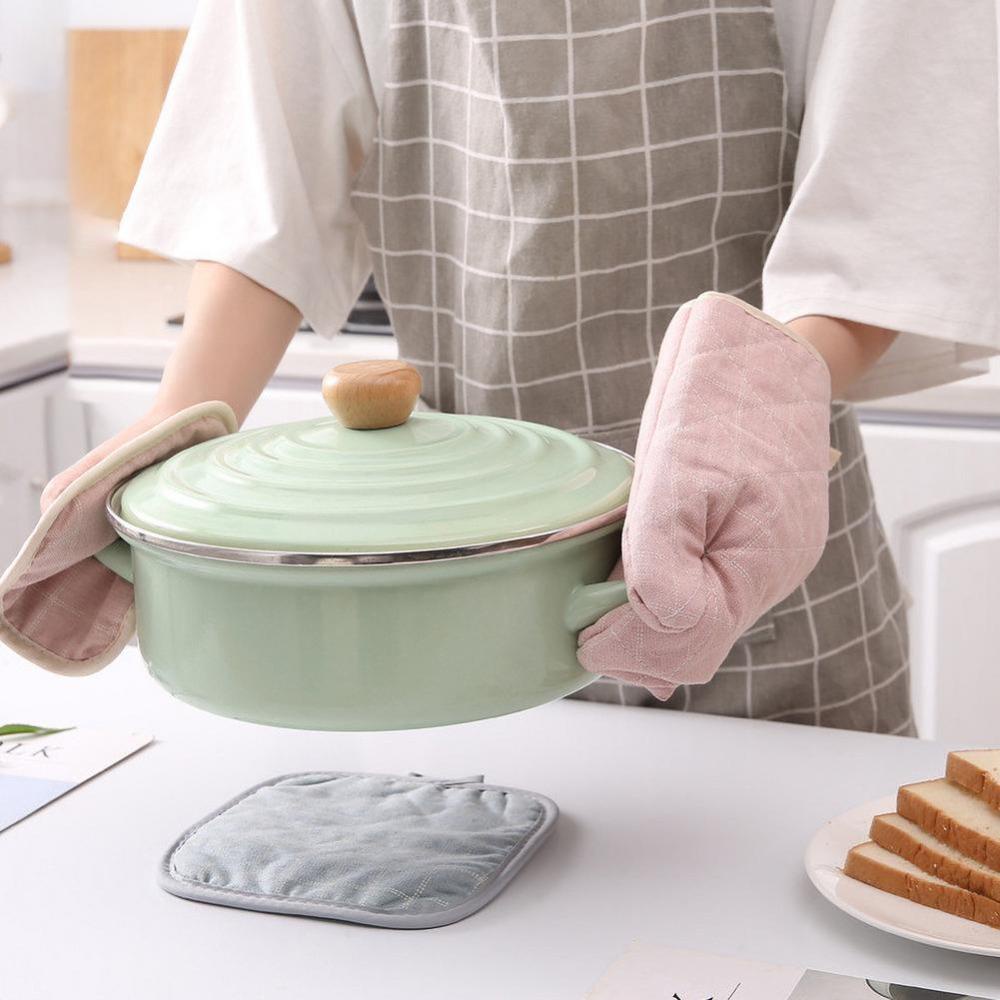 JANE Bộ 2 Găng Tay Bằng Cotton Chịu Nhiệt Độ Cao Dùng Cho Lò Vi Sóng