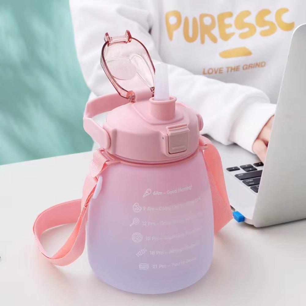 JANE Bình Nước 1.3L Có Ống Hút Thiết Kế Dễ Thương Tiện Dụng Cho Các Hoạt Động Ngoài Trời