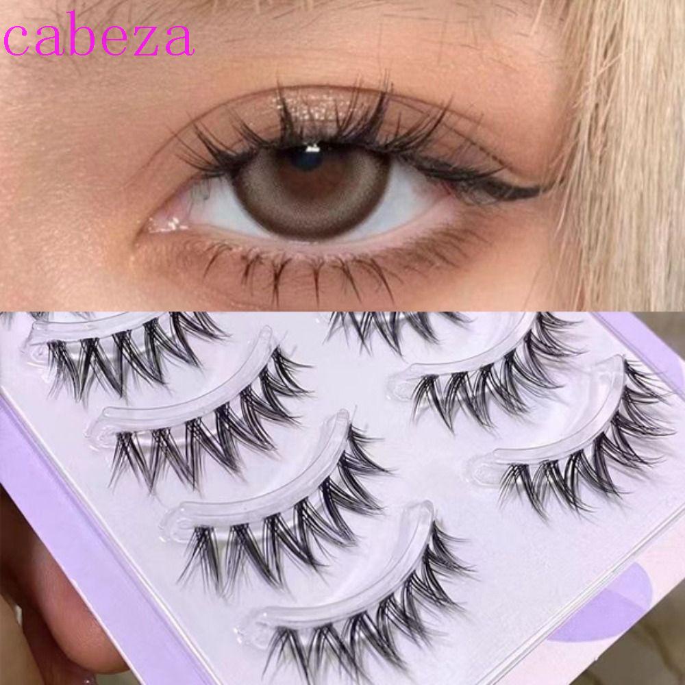 CABEZA Bộ 5 Cặp Lông Mi Giả Mềm Mại Hình Chữ V Nối Dài Và Uốn Cong Lông Mi