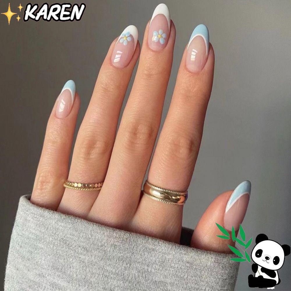 KAREN Móng Tay Giả Thời Trang Độ Dài Trung Bình Cho Nữ