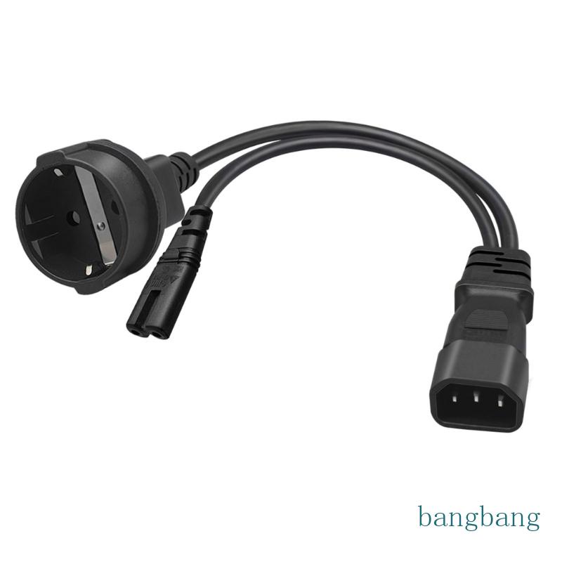 Dây Cáp Chữ Y Nối Dài 1ft IEC C14 Male Plug Sang C7 + EU4 8MM Female