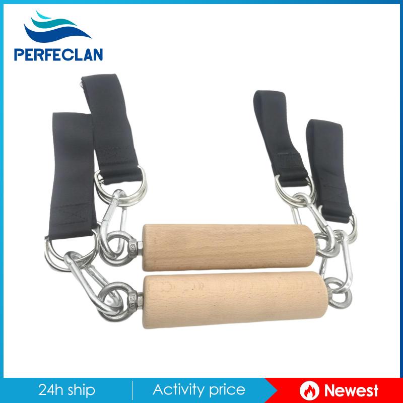 Tay Nắm Kéo Lên Dây Với Dây Đeo Bằng Gỗ Hỗ Trợ Luyện Tập Cánh Tay Cho Nam Nữ